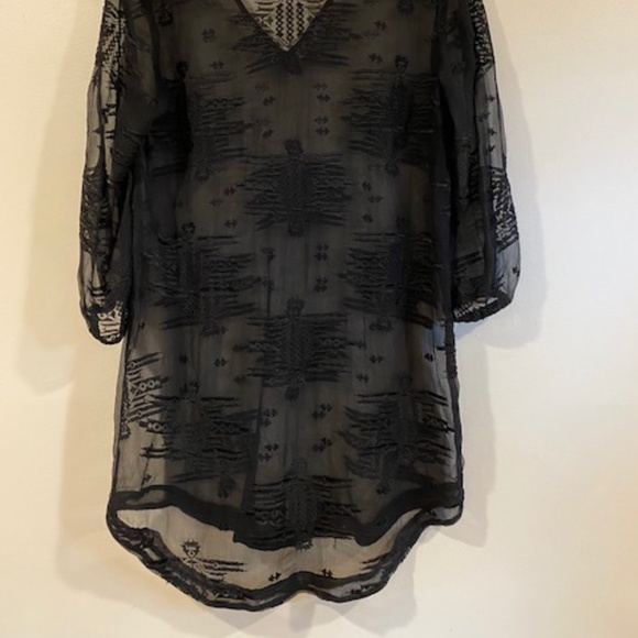 Rachel Mara Embroidered Chiffon Silk Top / Tunic - Picture 4 of 6